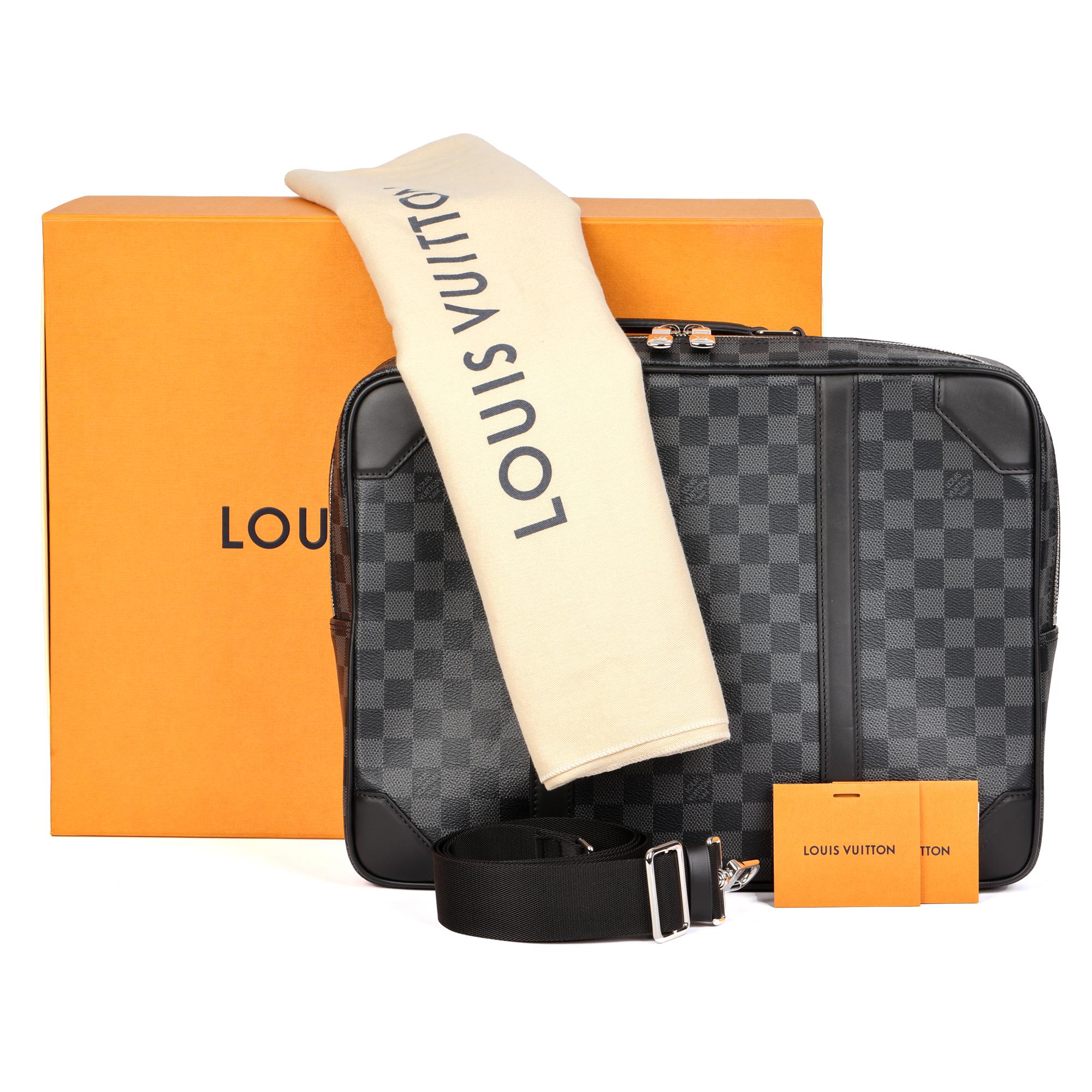 LOUIS VUITTON Damier Graphite Canvas & Calfskin Leather Briefcase Backpack 3