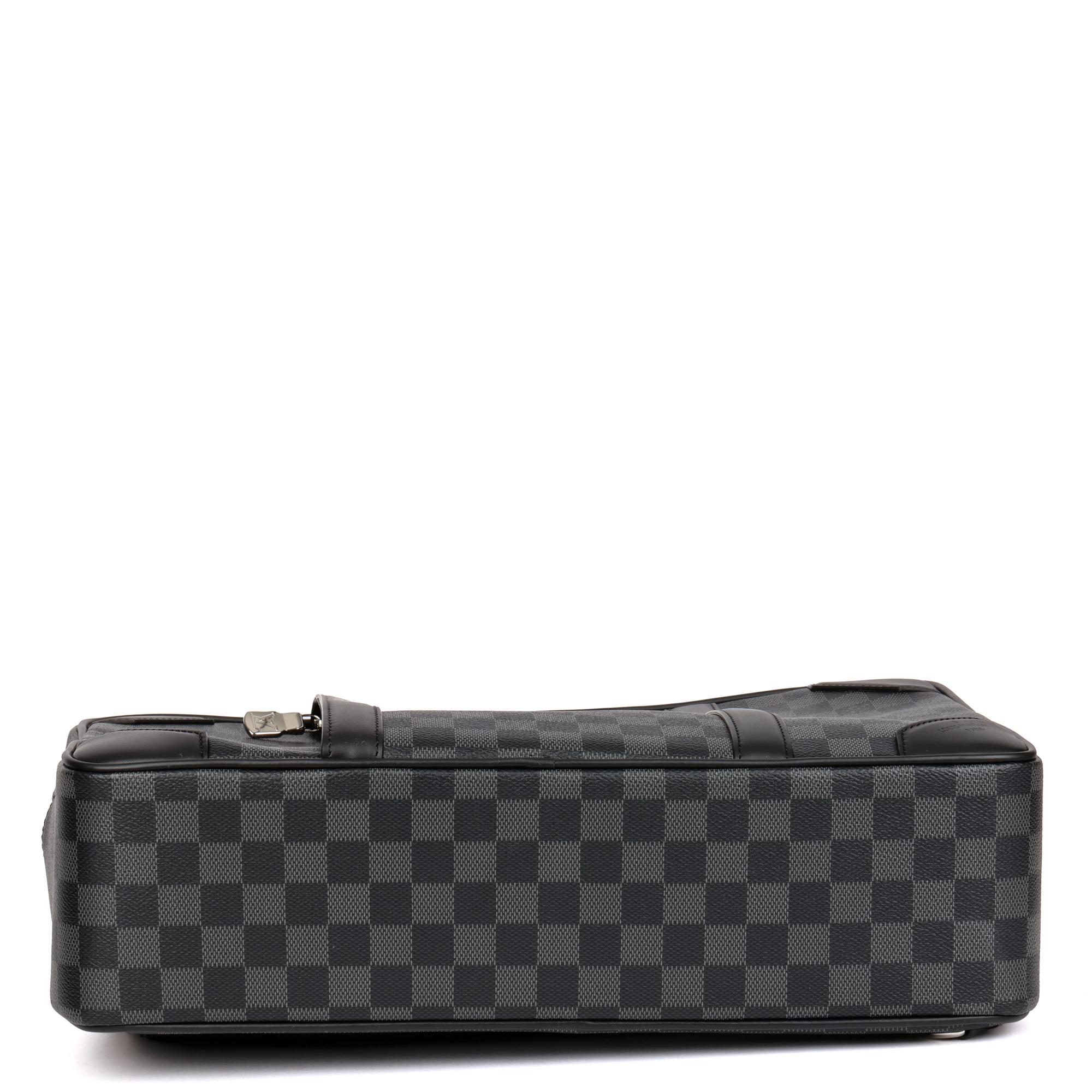 Black LOUIS VUITTON Damier Graphite Canvas & Calfskin Leather Briefcase Backpack