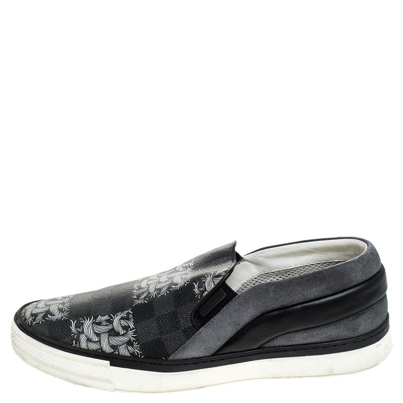 Louis Vuitton Men's Damier 11.5 Graphite Frontrow Monogram Shoes  LV-S0208N-0005