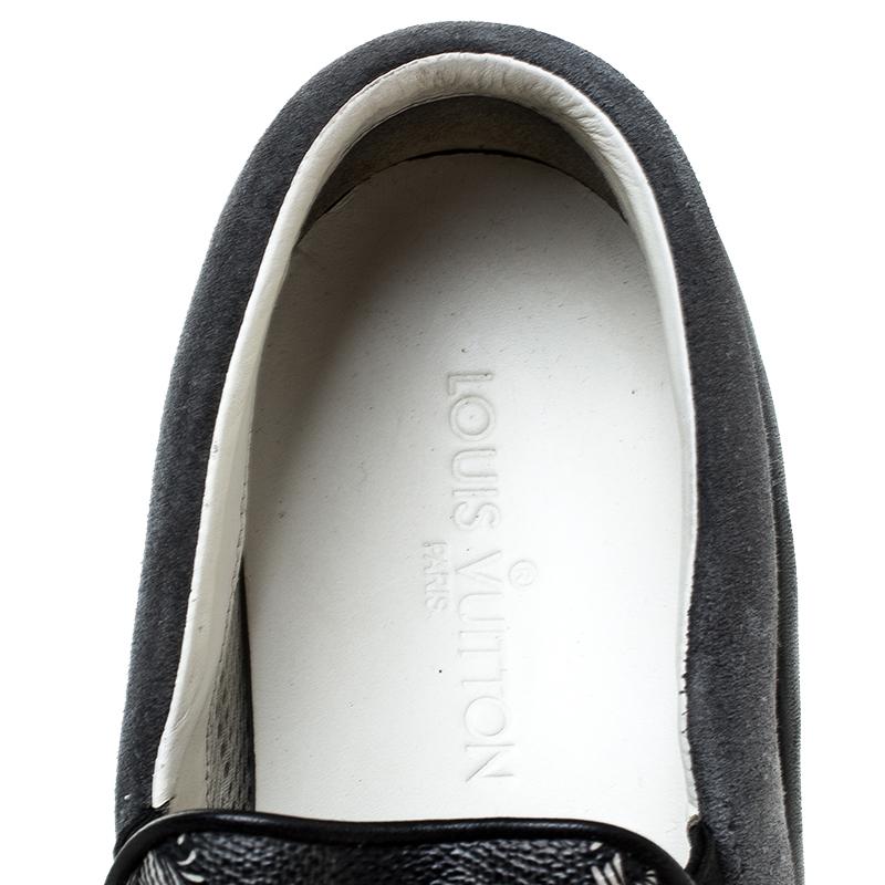 Black Louis Vuitton Damier Graphite Canvas Christopher Twister Slip On Sneaker Size 42