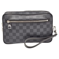 Pochette Kasai Louis Vuitton en toile damier graphite
