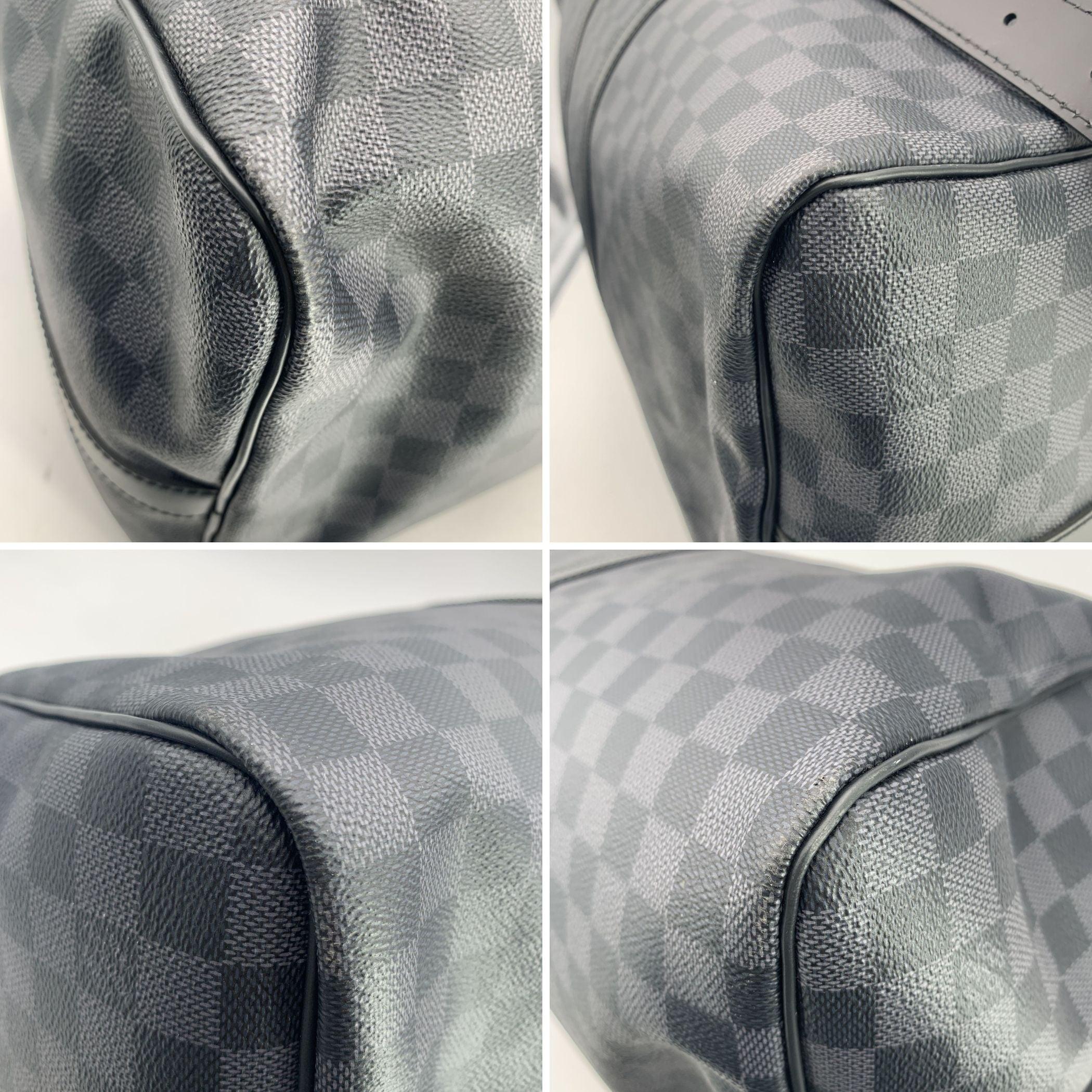 Women's or Men's Louis Vuitton Damier Graphite Canvas Keepall 55 Bandouliere Bag