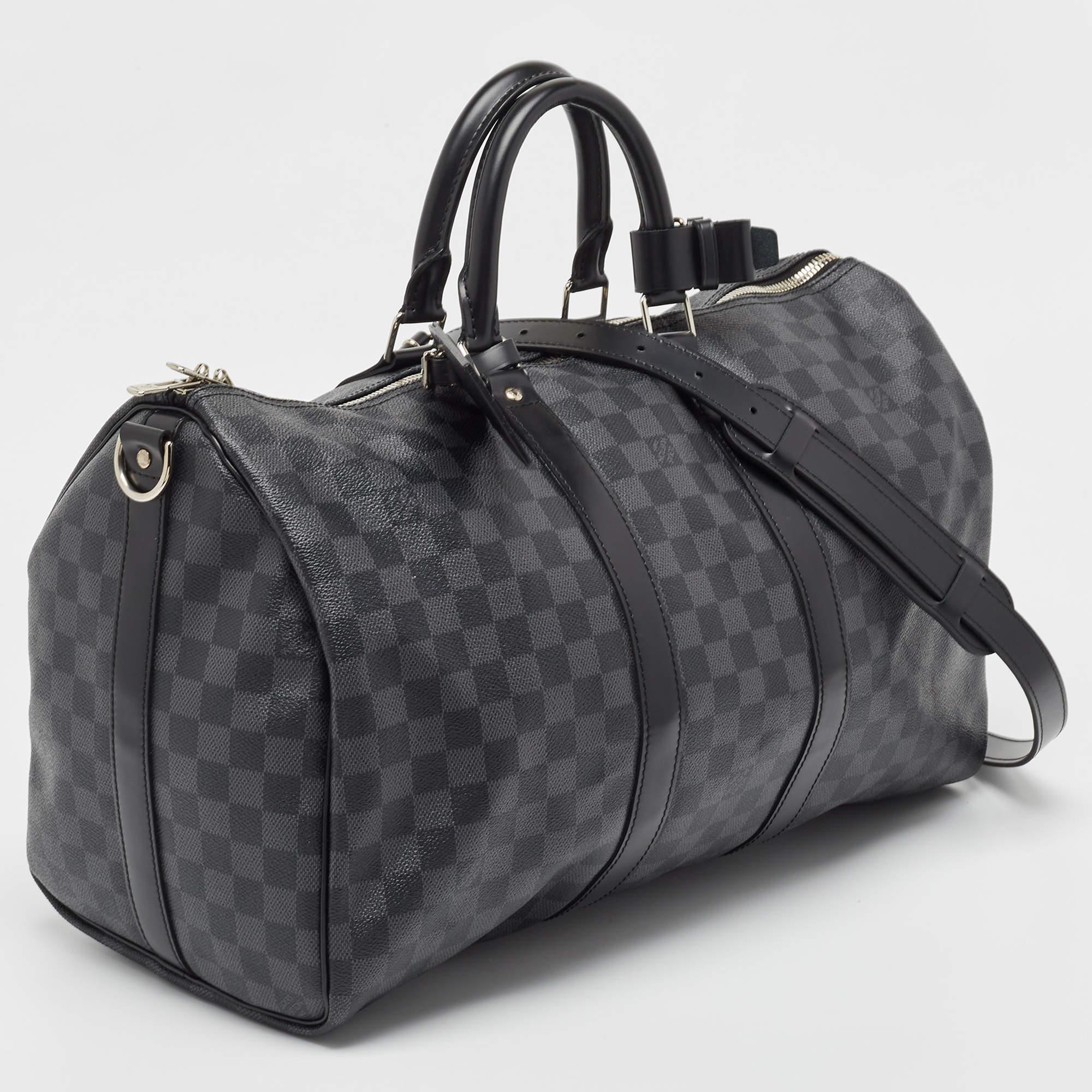 Black Louis Vuitton Damier Graphite Canvas Keepall Bandoulière 45 Bag