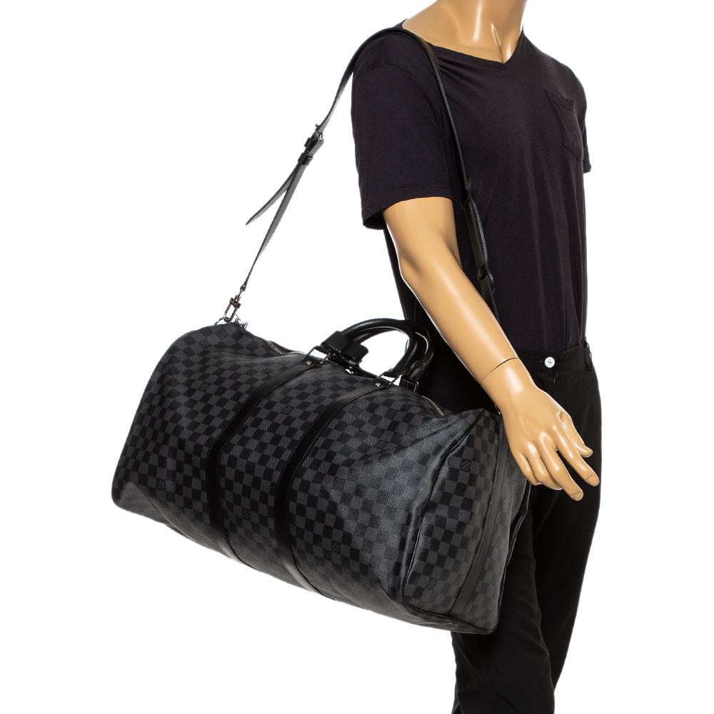 Black Louis Vuitton Damier Graphite Canvas Keepall Bandouliere 55 Bag