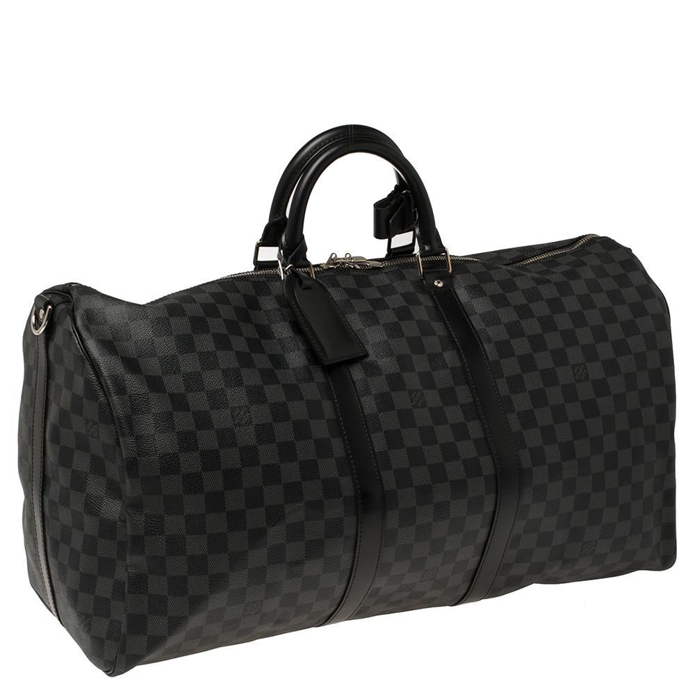 Louis Vuitton Damier Graphite Canvas Keepall Bandouliere 55 Bag In New Condition In Dubai, Al Qouz 2