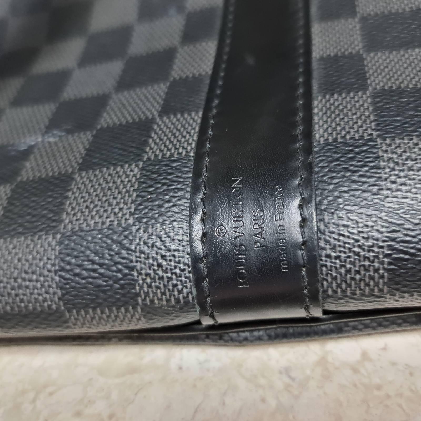 Black Louis Vuitton Damier Graphite Canvas Keepall Bandouliére 55 Travel Bag