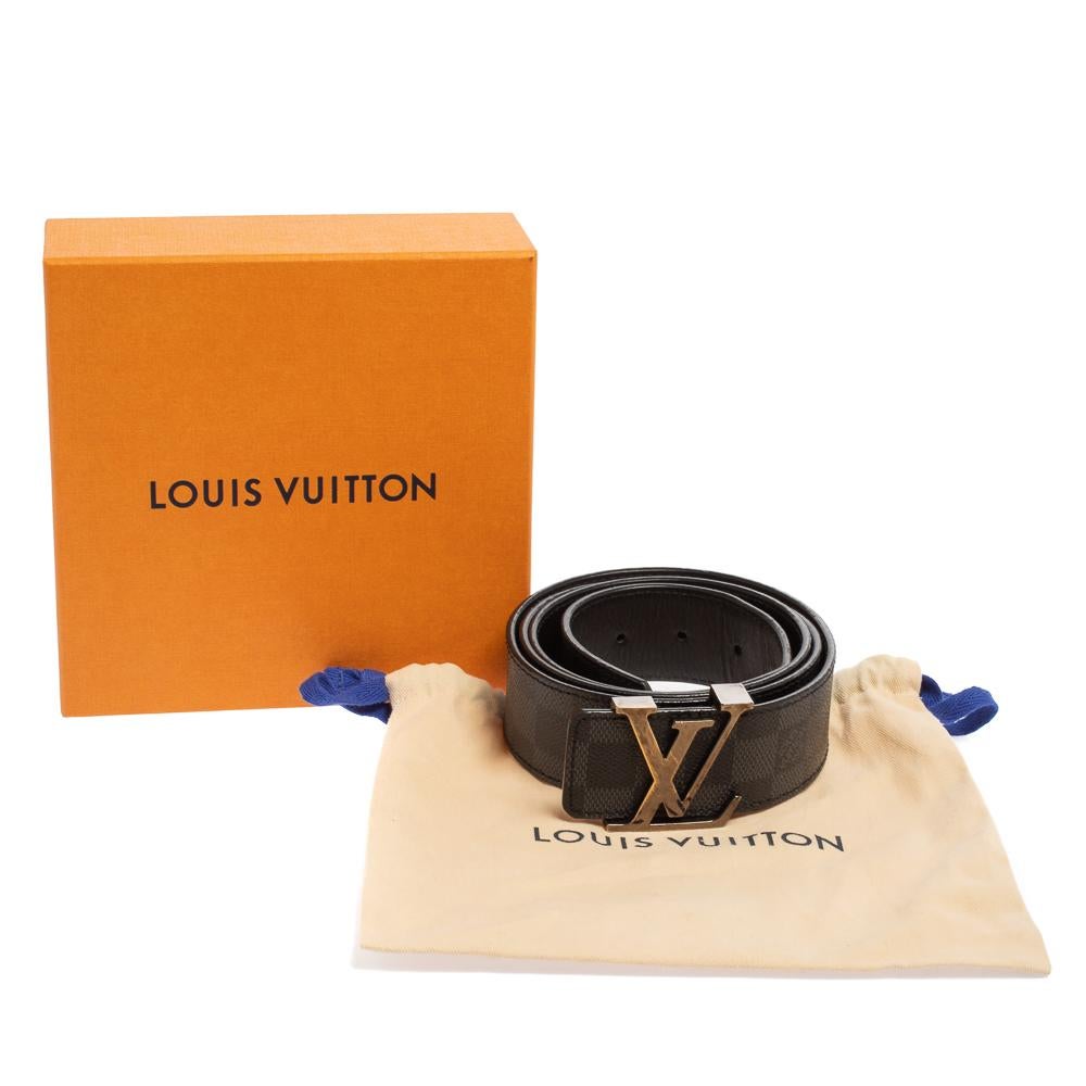 Louis Vuitton Damier Graphite Canvas LV Initiales Belt 110CM In Good Condition In Dubai, Al Qouz 2