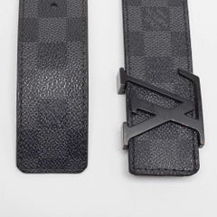 Louis Vuitton Damier Graphite Canvas LV Initiales Belt 95CM