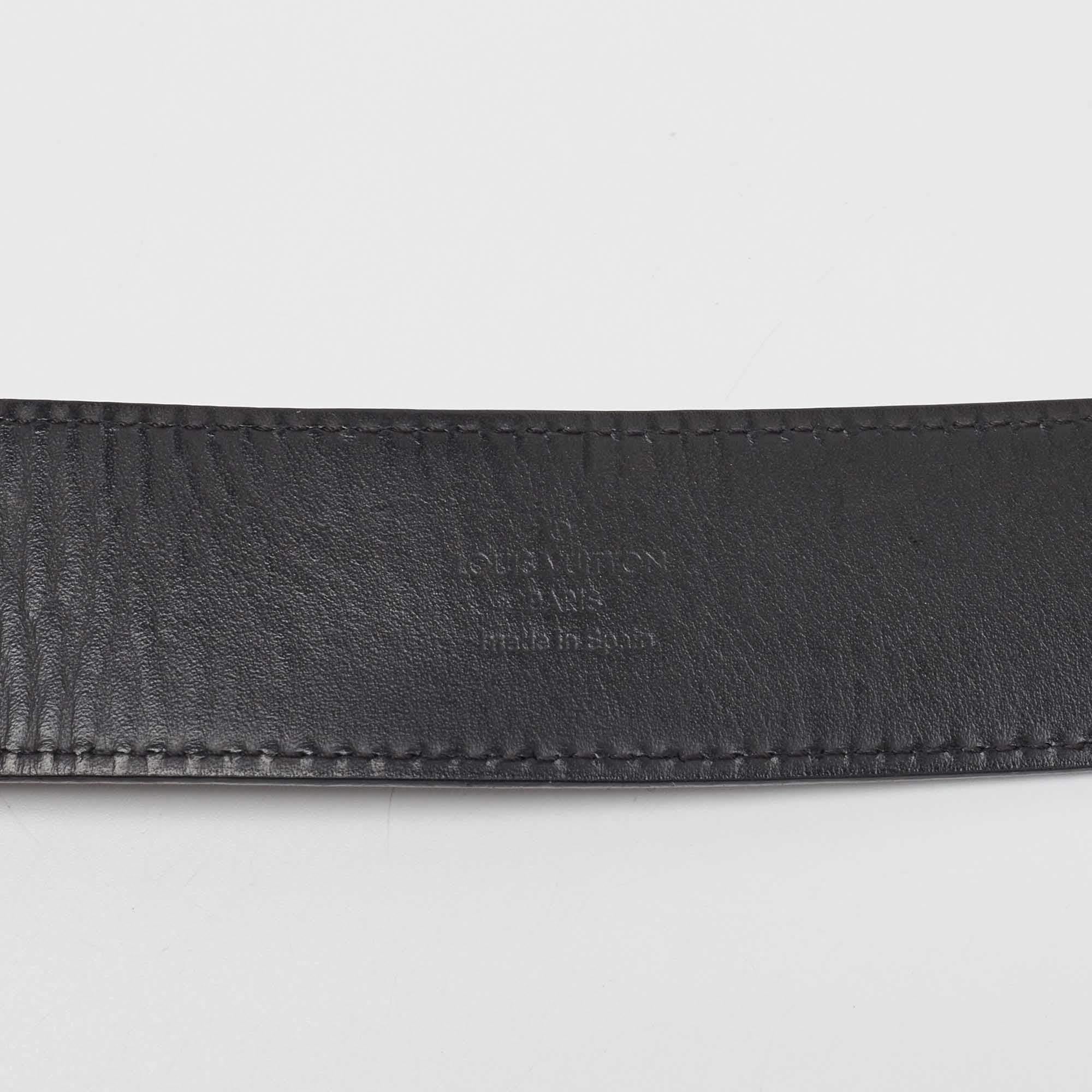 Louis Vuitton Damier Graphite Canvas LV Initiales Belt 95CM In Good Condition In Dubai, Al Qouz 2