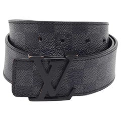 Louis Vuitton Damier Graphite Canvas LV Initiales Belt 95CM