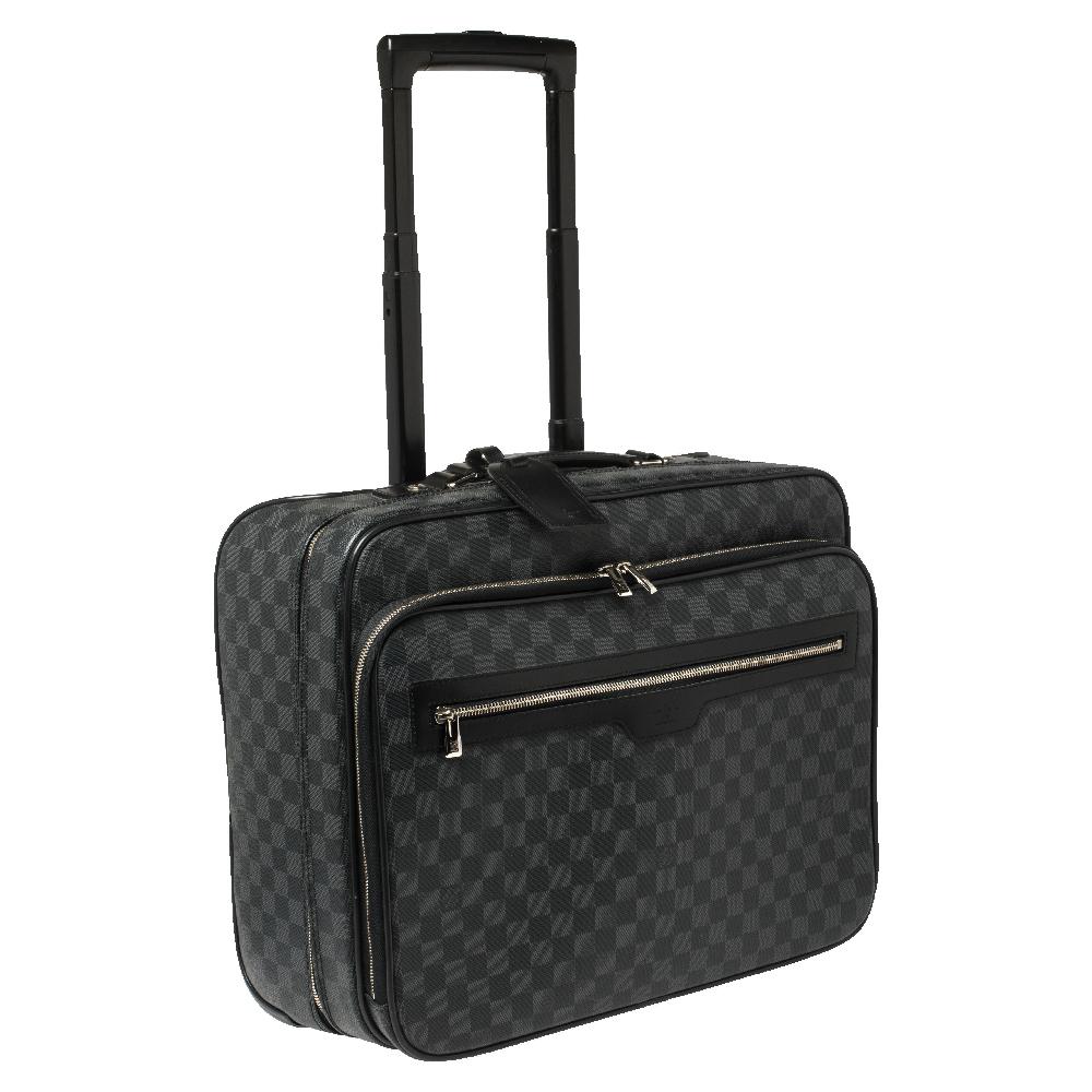 Black Louis Vuitton Damier Graphite Canvas Pilot Case Luggage