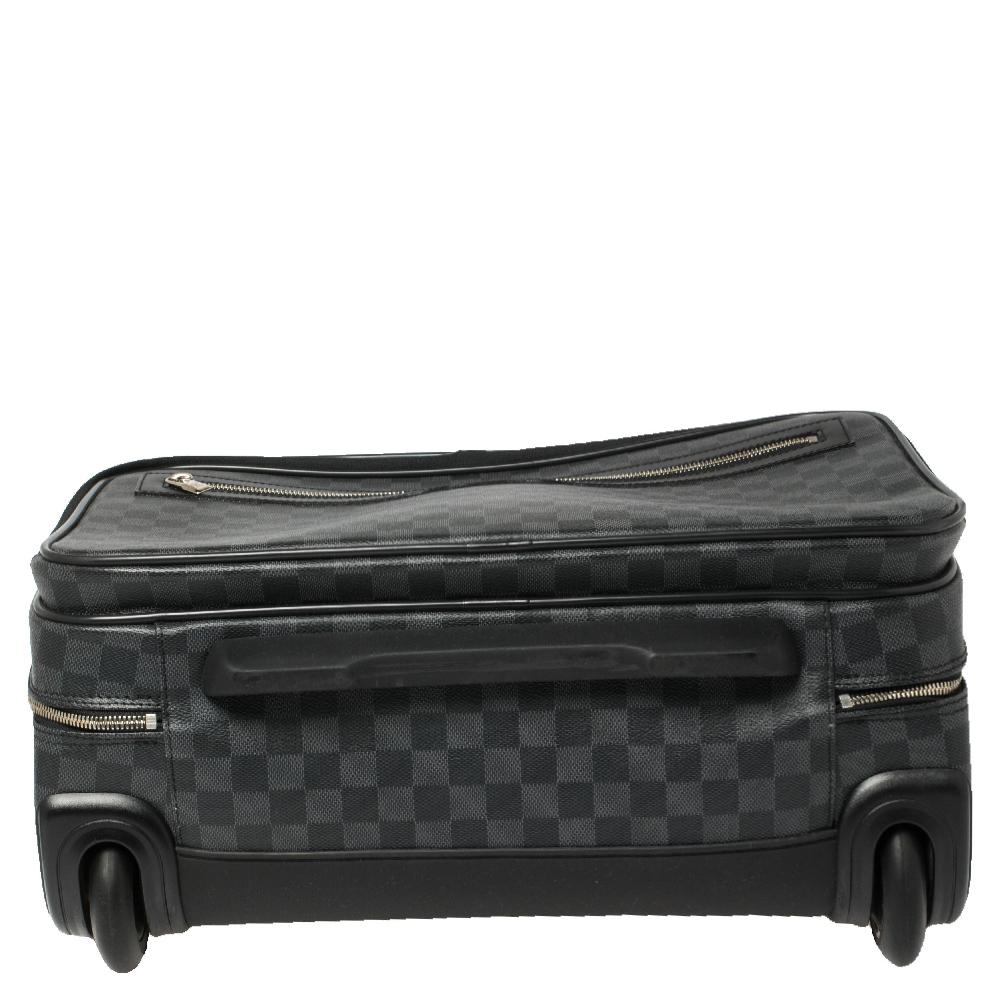 Uomo Louis Vuitton Damier Graphite Canvas Pilot Case Luggage