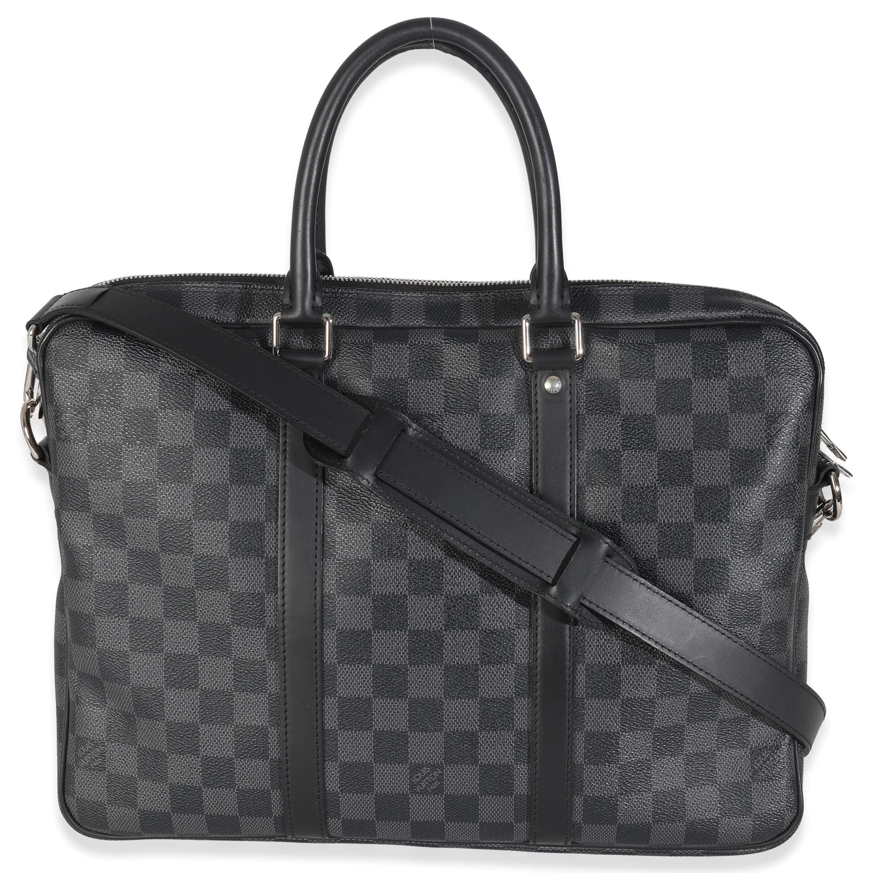 Listing Title: Louis Vuitton Damier Graphite Canvas Porte Documents PM
SKU: 146856
Condition: Pre-owned 
Handbag Condition: Very Good
Condition Comments: Item is in very good condition with minor signs of wear. Wear along handle glazing and