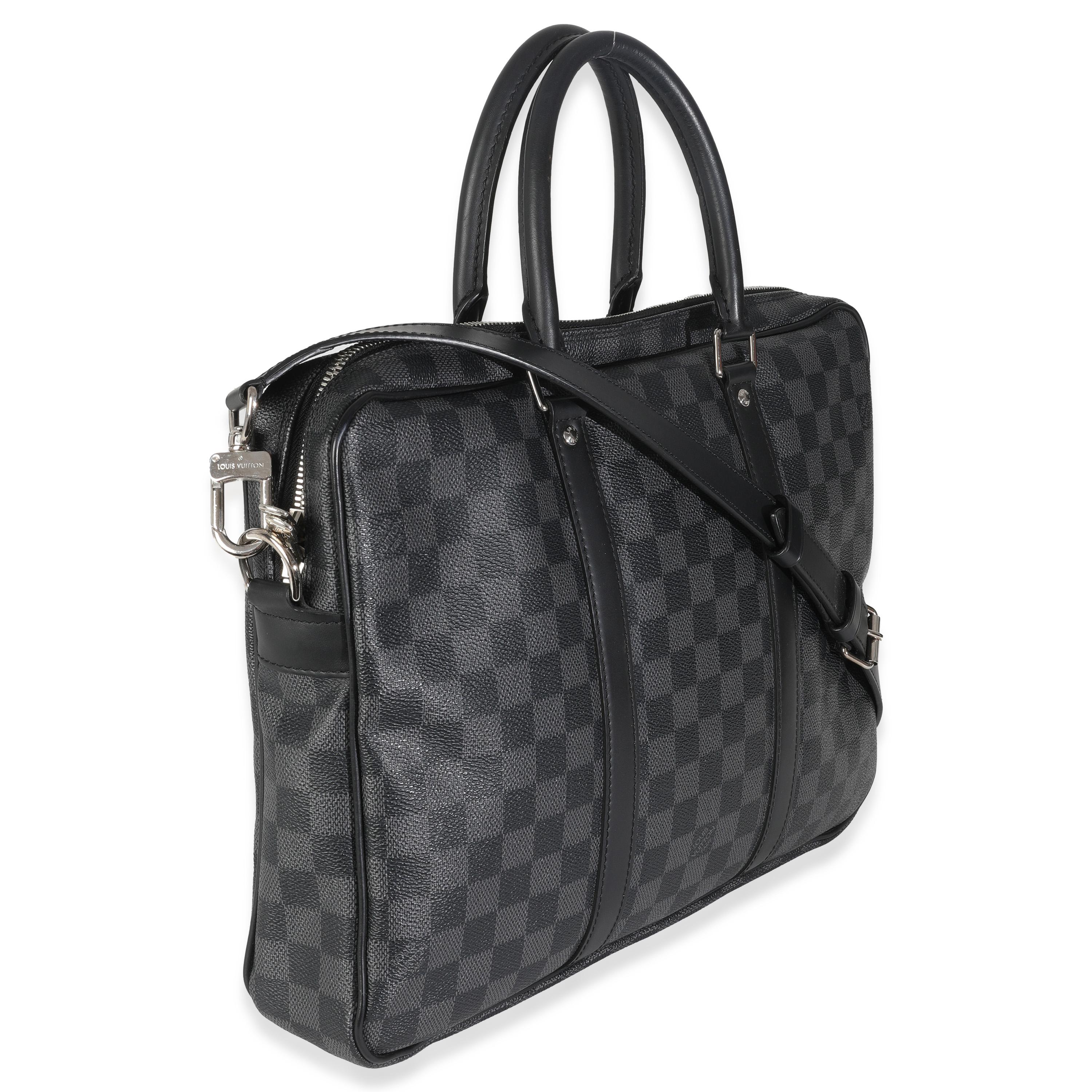 Black Louis Vuitton Damier Graphite Canvas Porte Documents PM For Sale