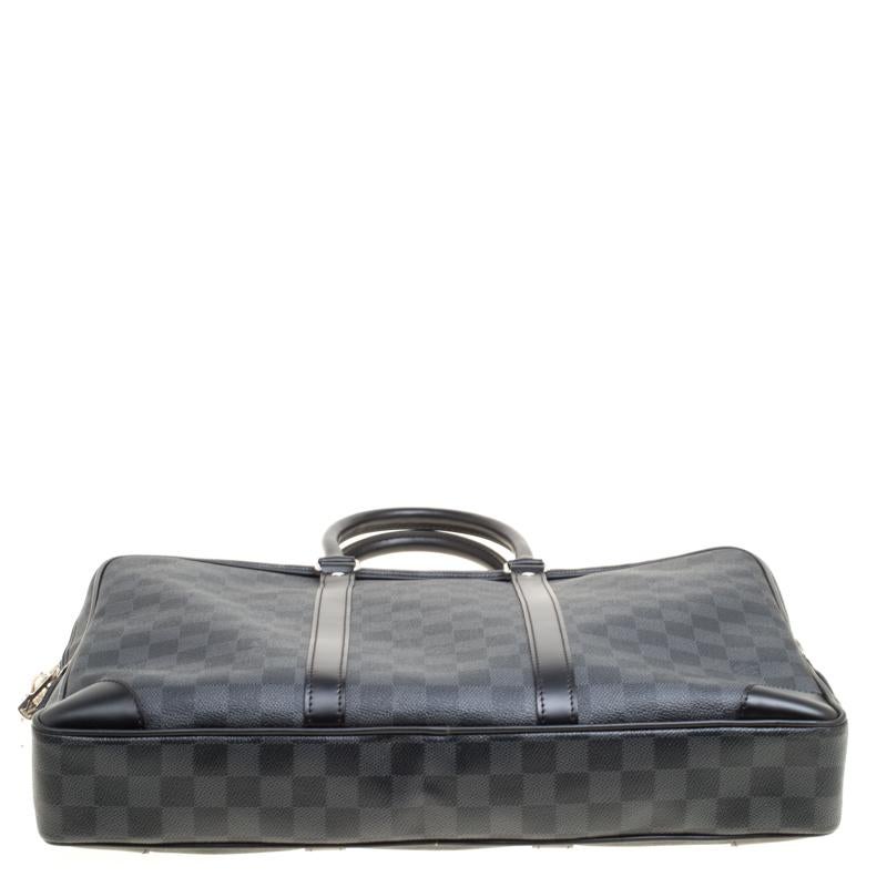 Women's Louis Vuitton Damier Graphite Canvas Porte Documents Voyage Briefcase
