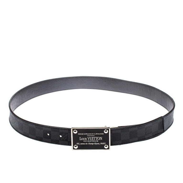 Louis Vuitton Louis Vuitton Inventeur Damier Graphite Reversible Belt