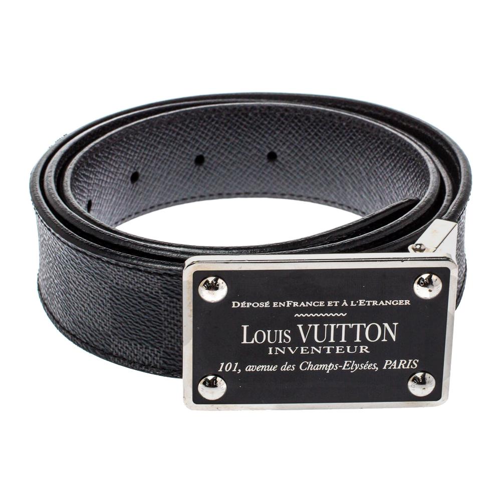 Louis Vuitton Damier Graphite Canvas Reversible Inventeur Belt 100 CM