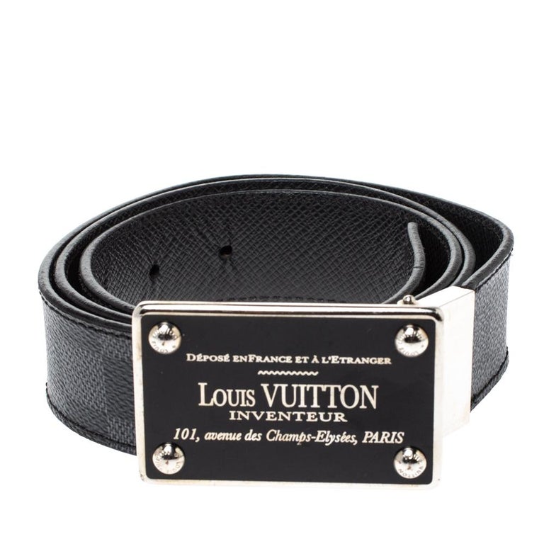Louis Vuitton Damier Graphite Canvas Reversible Inventeur Belt 95CM at ...