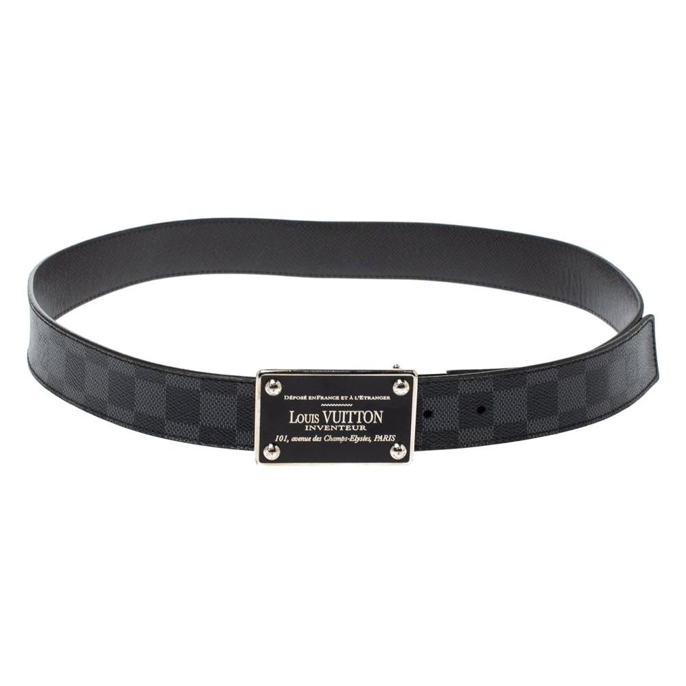 Louis Vuitton Damier Graphite Canvas Reversible Inventeur Belt 95CM at  1stDibs