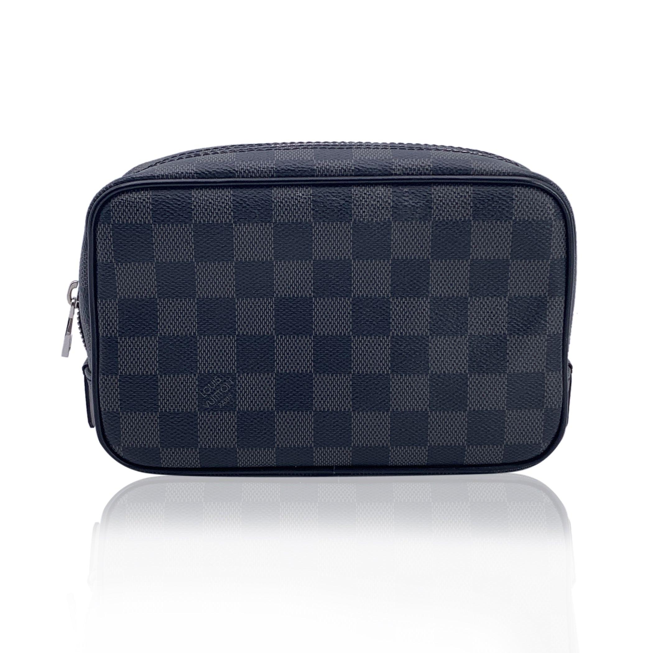Noir Louis Vuitton, pantalon de toilette en toile damier graphite PM N40483