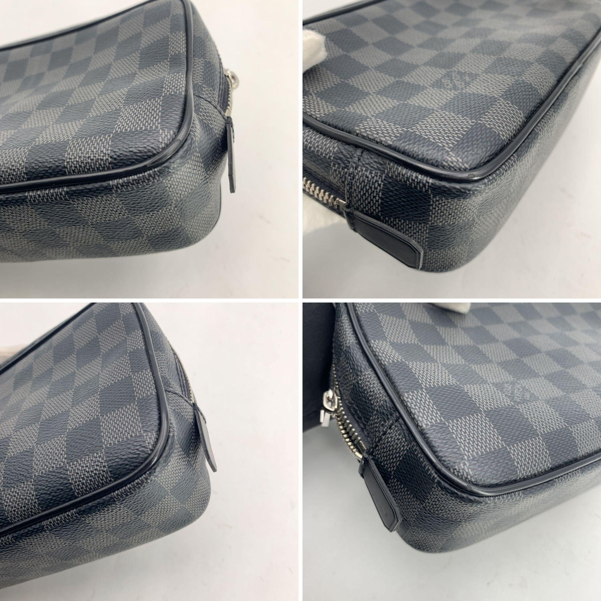 Louis Vuitton, pantalon de toilette en toile damier graphite PM N40483 Excellent état à Rome, Rome
