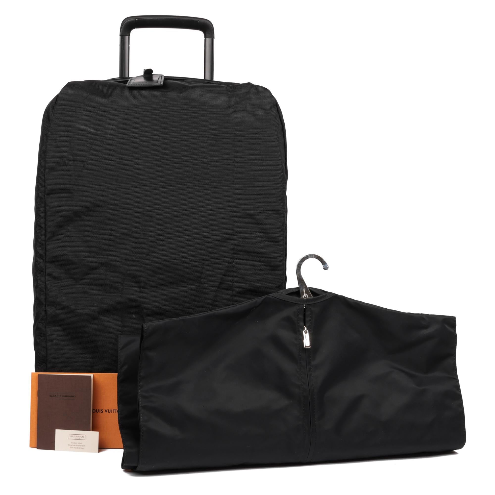 LOUIS VUITTON Damier Graphite Coated Canvas & Black Calfskin Leather Pegase 55 im Angebot 7