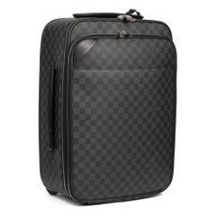 LOUIS VUITTON Damier Graphite Coated Canvas & Black Calfskin Leather Pegase 55