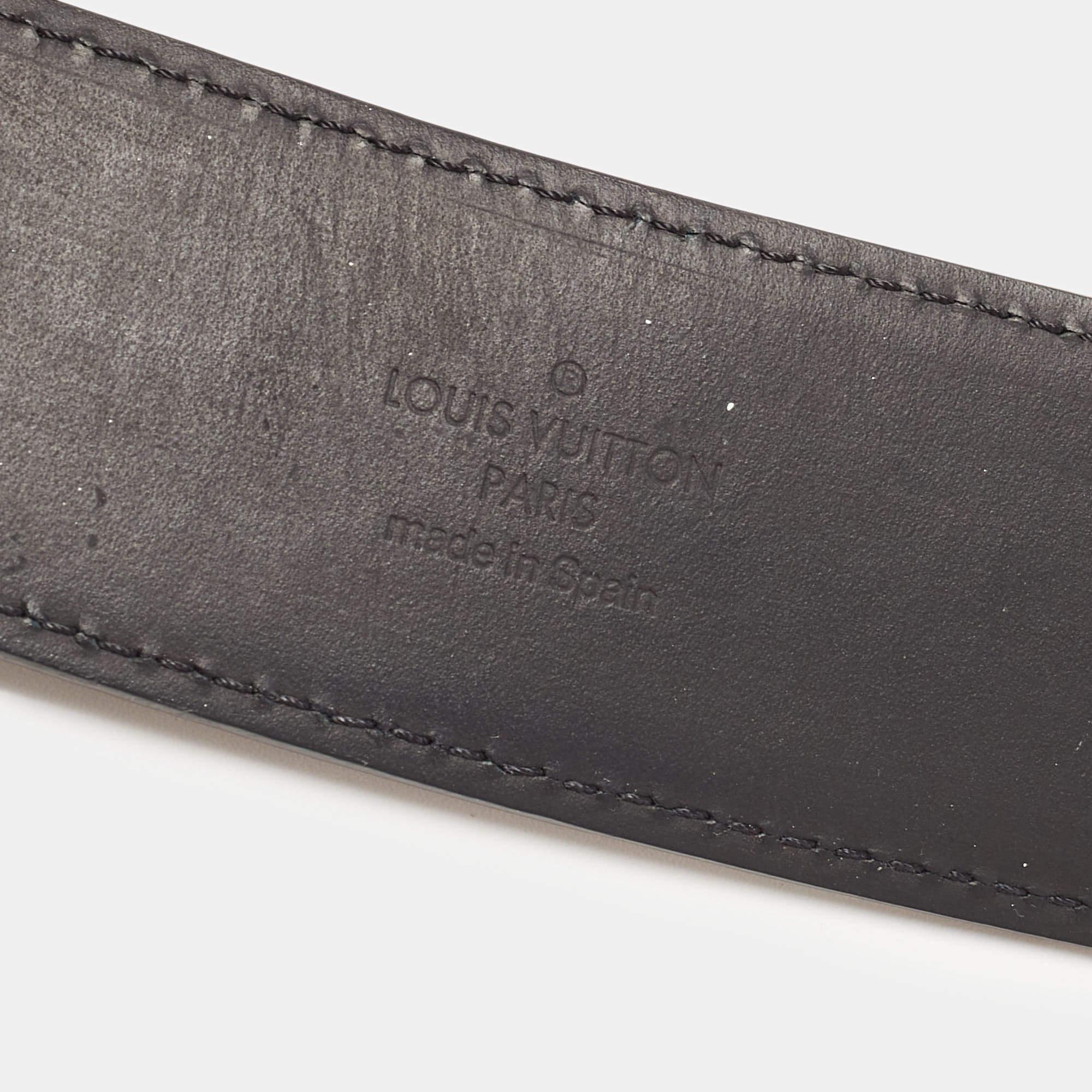Men's Louis Vuitton Damier Graphite Coated Canvas Initials Belt 95 CM