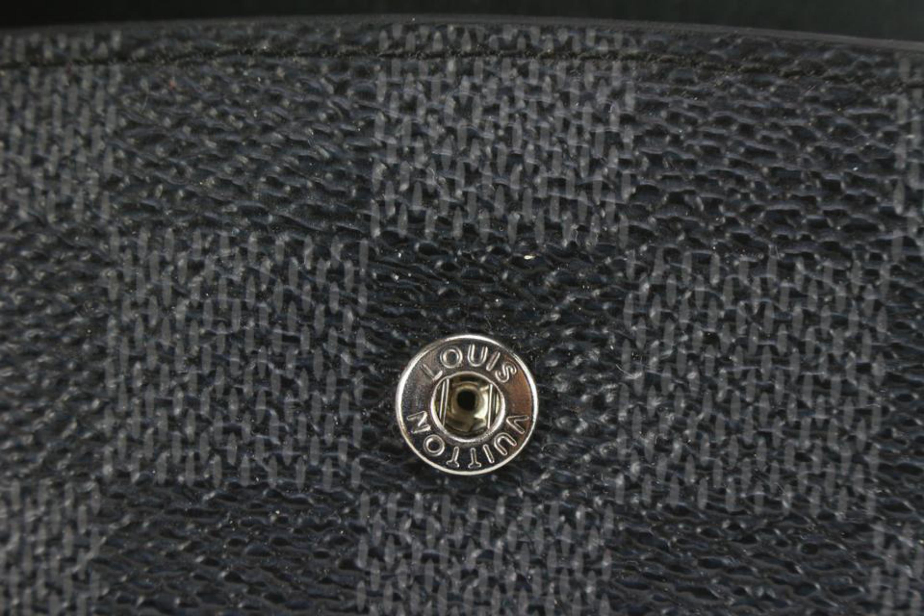 Louis Vuitton Damier Graphite Cufflink Pouch Case Holder 96lk616s In Good Condition For Sale In Dix hills, NY