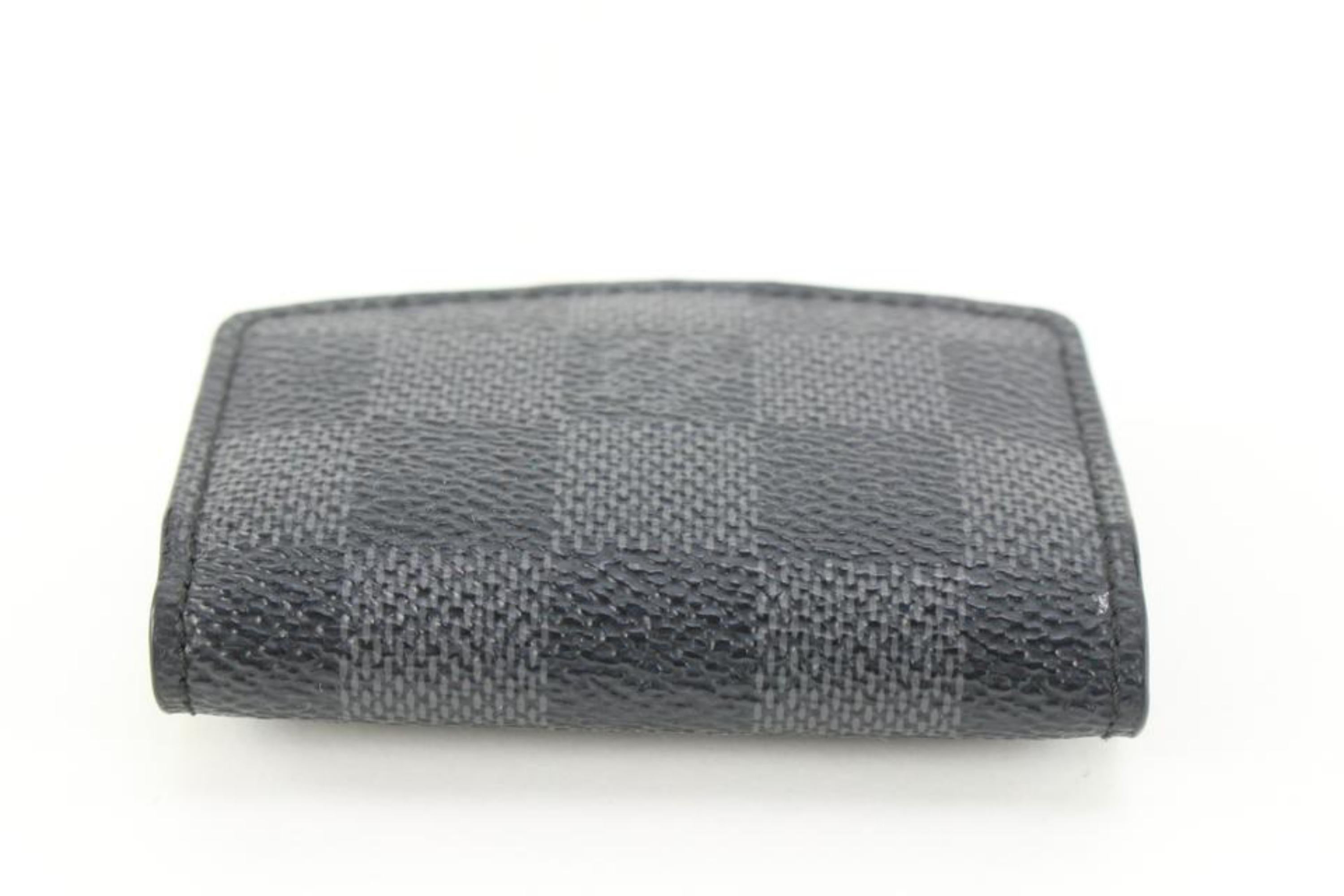 Women's Louis Vuitton Damier Graphite Cufflink Pouch Case Holder 96lk616s For Sale