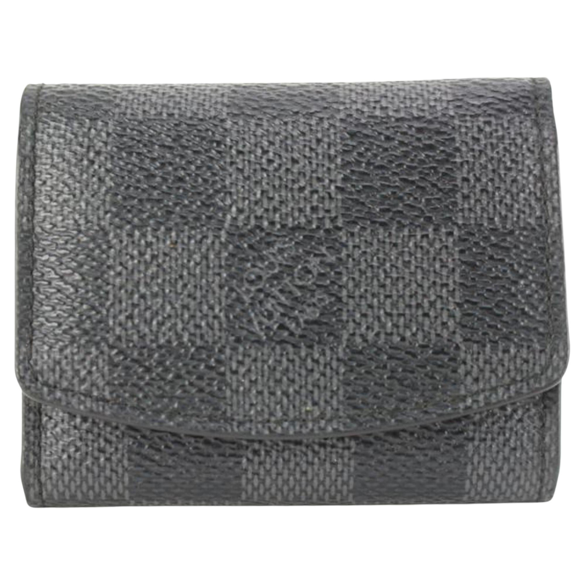 Louis Vuitton Damier Graphite Cufflink Pouch Case Holder 96lk616s For Sale