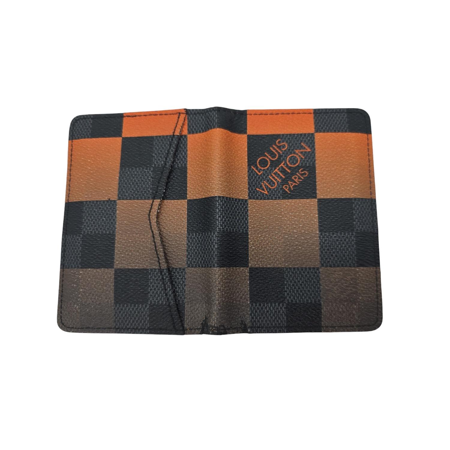 Louis Vuitton Damier Graphite Giant Pocket Organizer Orange In Good Condition In Scottsdale, AZ