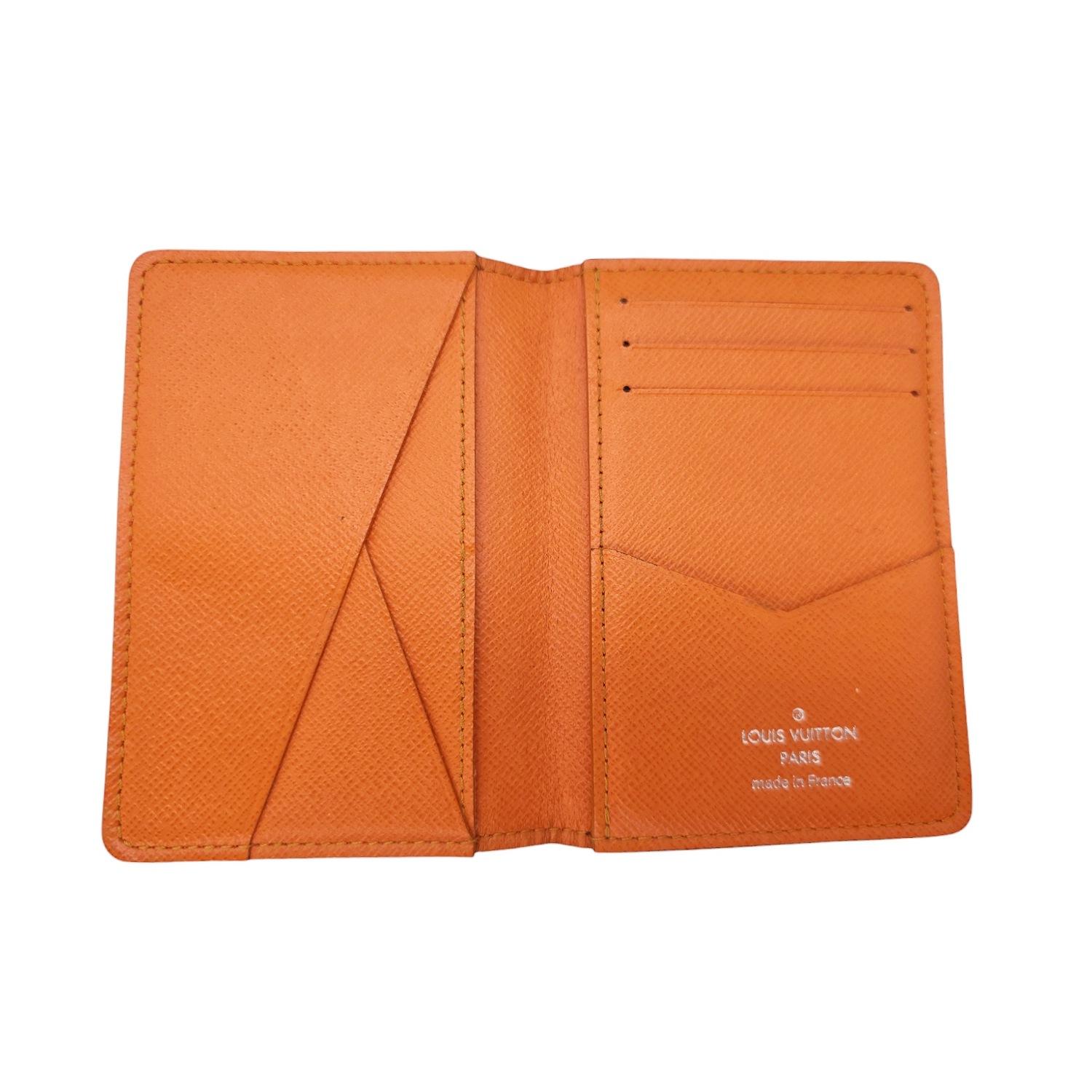 Men's Louis Vuitton Damier Graphite Giant Pocket Organizer Orange