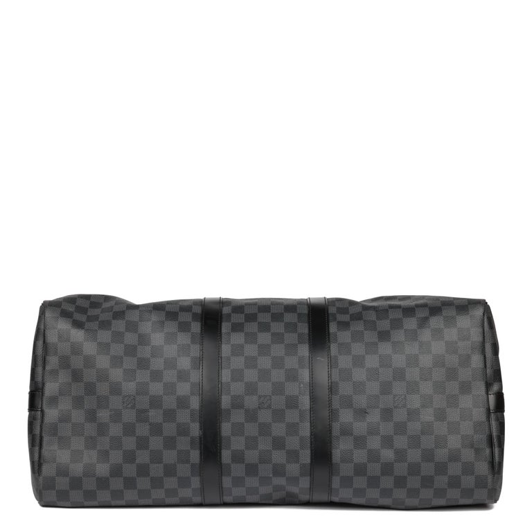 Louis Vuitton Damier Graphite Canvas Keepall Bandouliere 55 Bag at 1stDibs