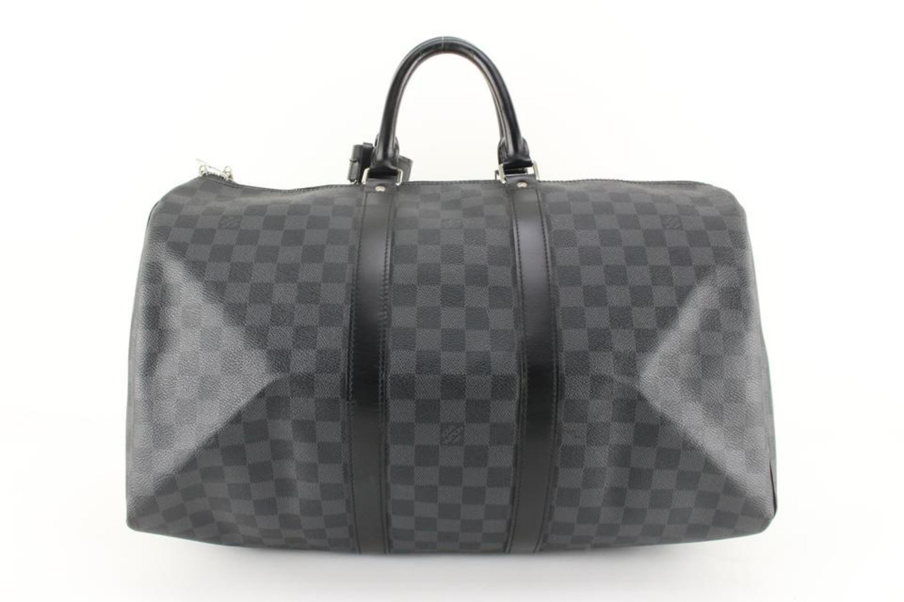 Gray Louis Vuitton Damier Graphite Keepall Bandouliere 45 4530LK810S For Sale