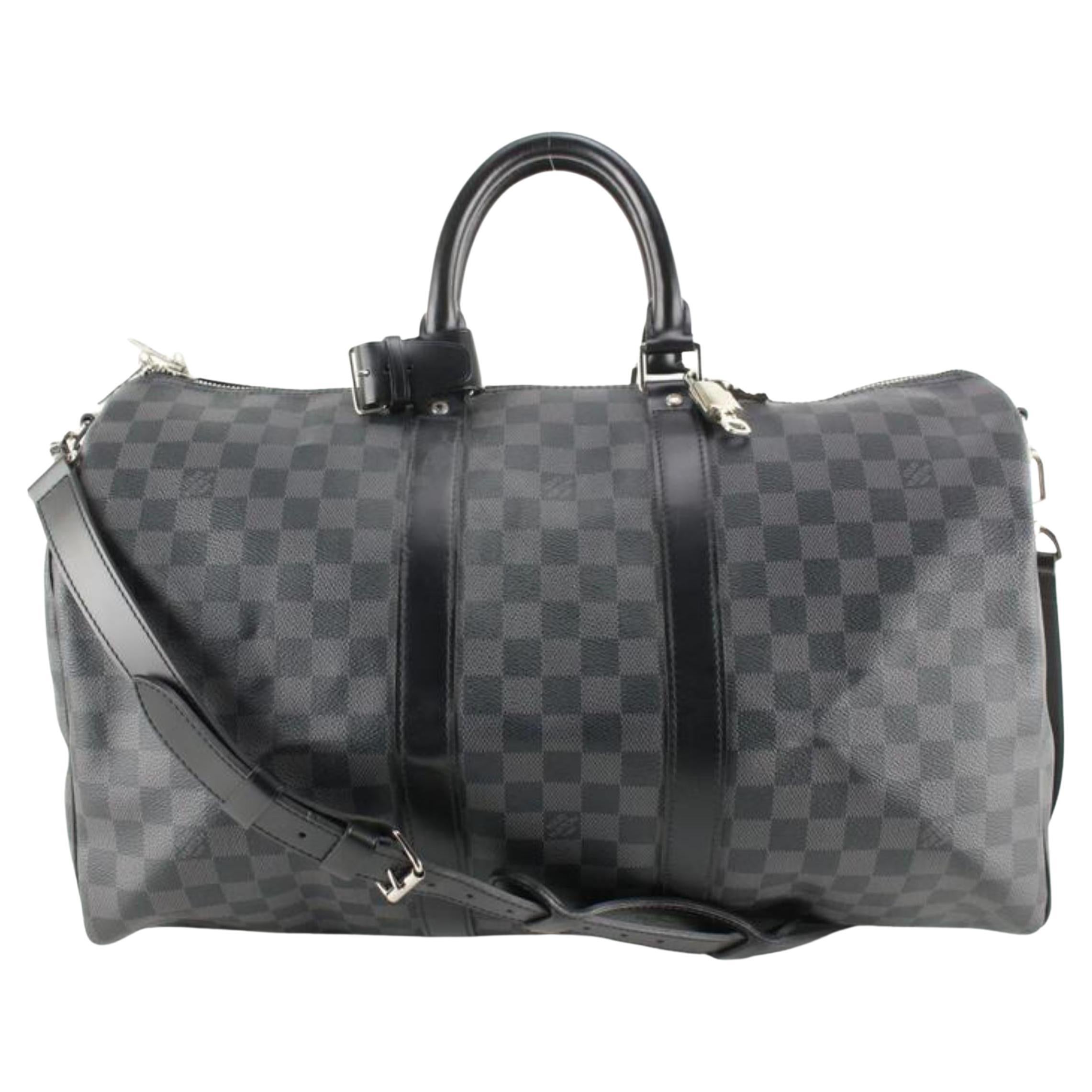 Louis Vuitton Keepall Bandouliere 55 Damier Nemeth Blue Rope Weekend Travel  Bag