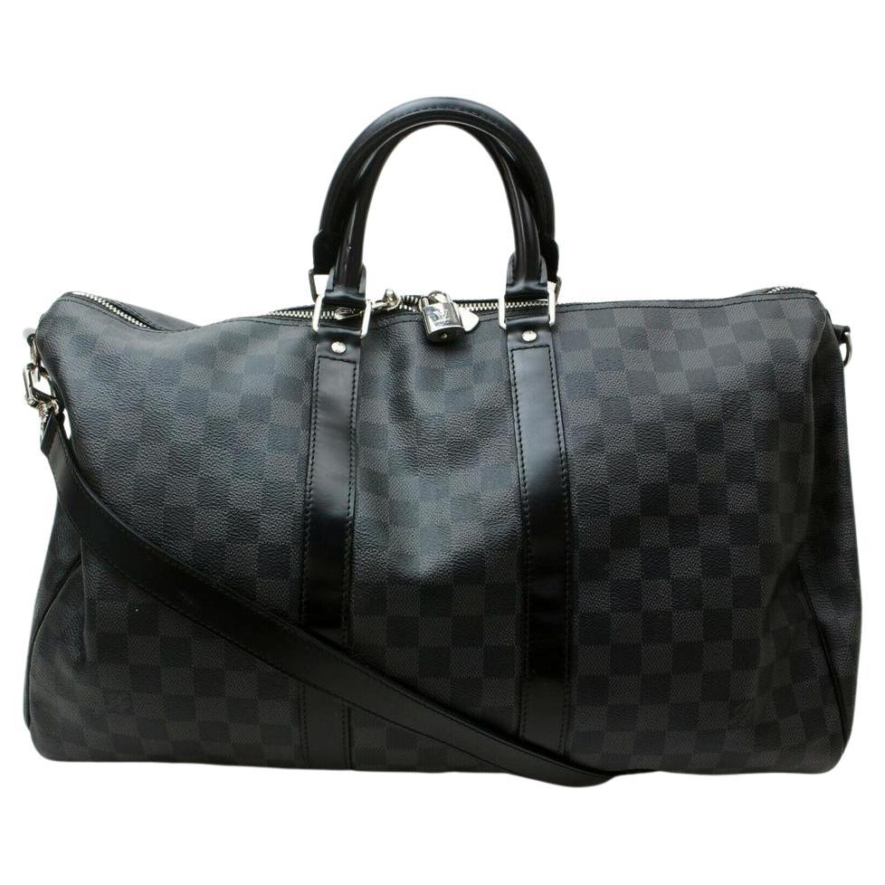 Louis Vuitton Damier Graphite Keepall Bandouliere 45 Boston Duffle with Strap