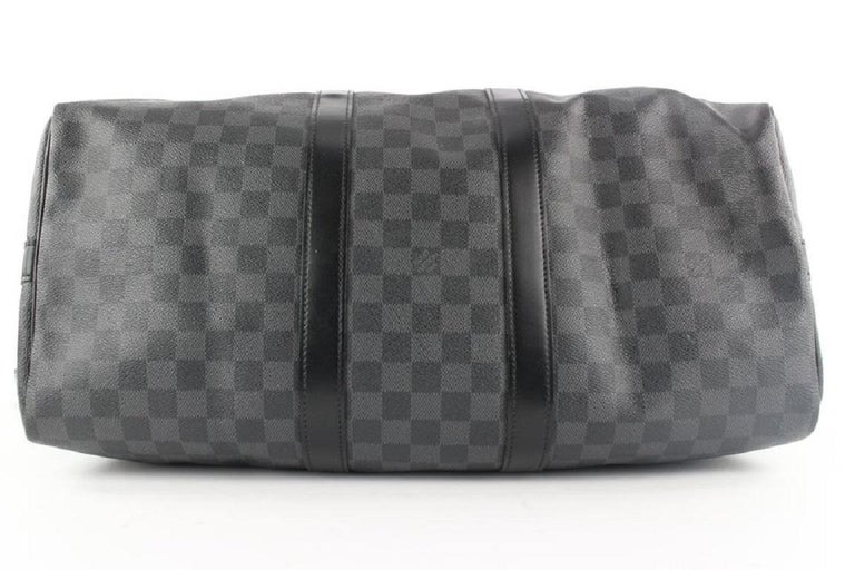 Louis Vuitton Damier Graphite Keepall Bandouliere 45 Duffle Bag with Strap For Sale 6