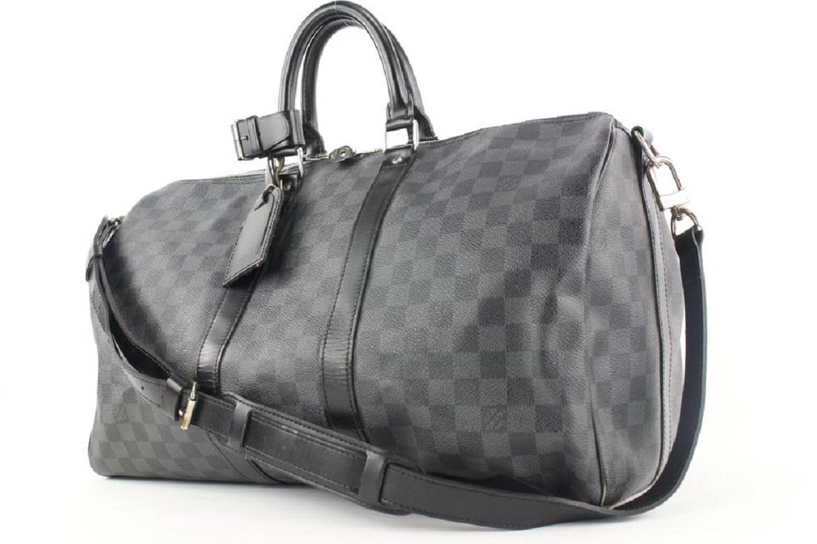 Louis Vuitton Keepall Bandouliere 50 Damier Graphite Stamps Animals Weekend  Bag