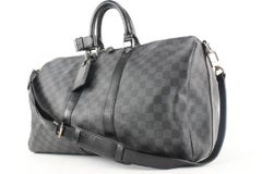 Louis Vuitton Damier Graphite Keepall Bandouliere 45 Duffle Bag with Strap