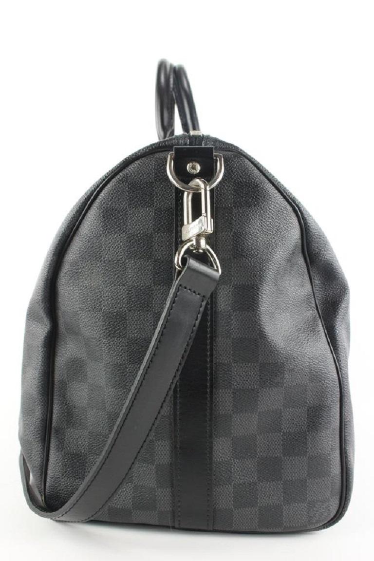 Louis Vuitton Damier Graphite Keepall Bandouliere 45 Duffle Bag with Strap For Sale 4