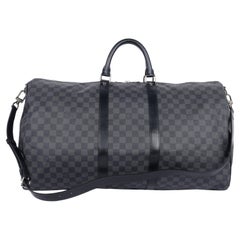Louis Vuitton Damier Graphite Keepall Bandoulière 55 Black