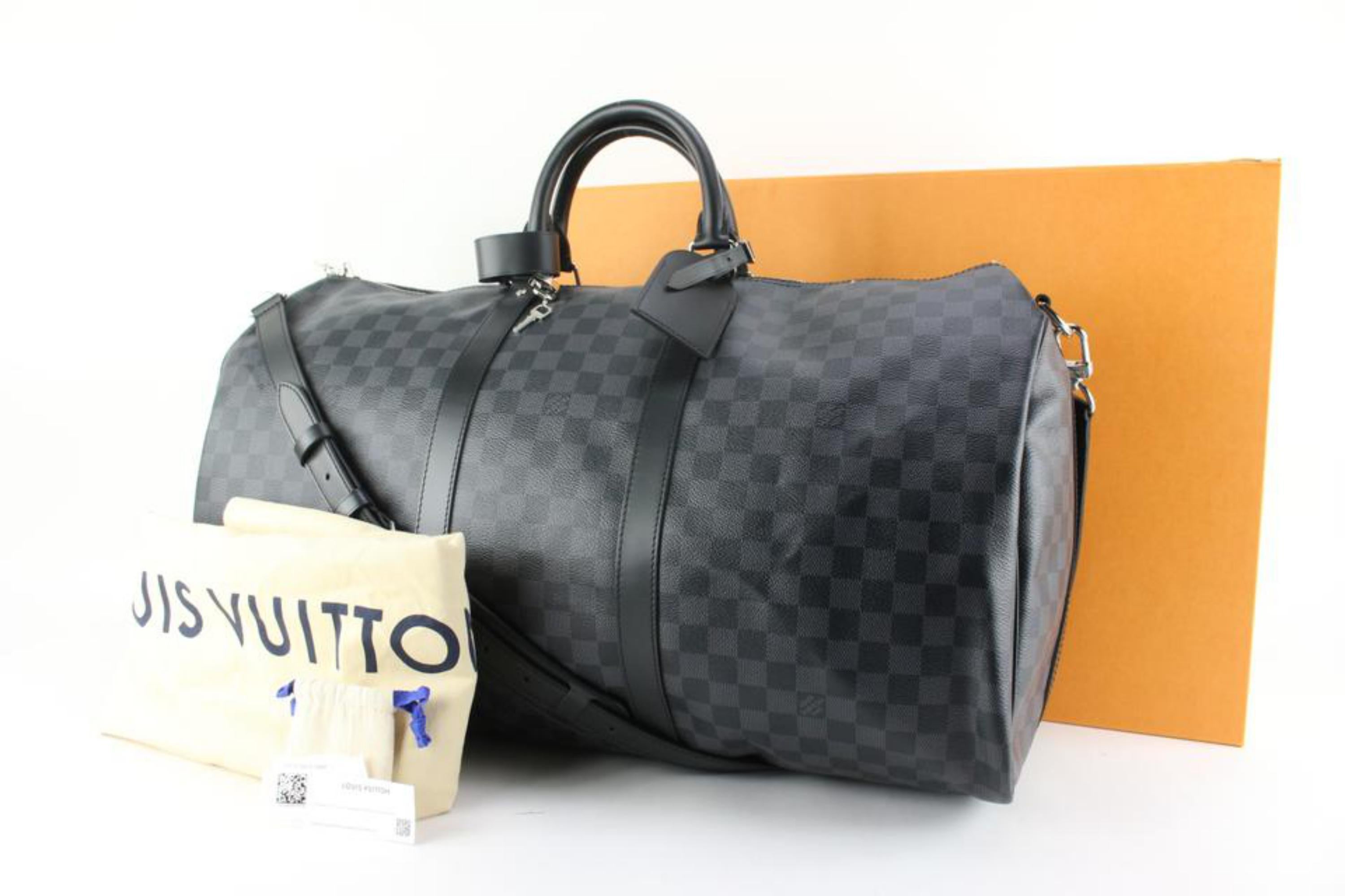 Louis Vuitton Damier Graphite Keepall Bandouliere 55 Boston Duffle Strap  66lk84 For Sale 4