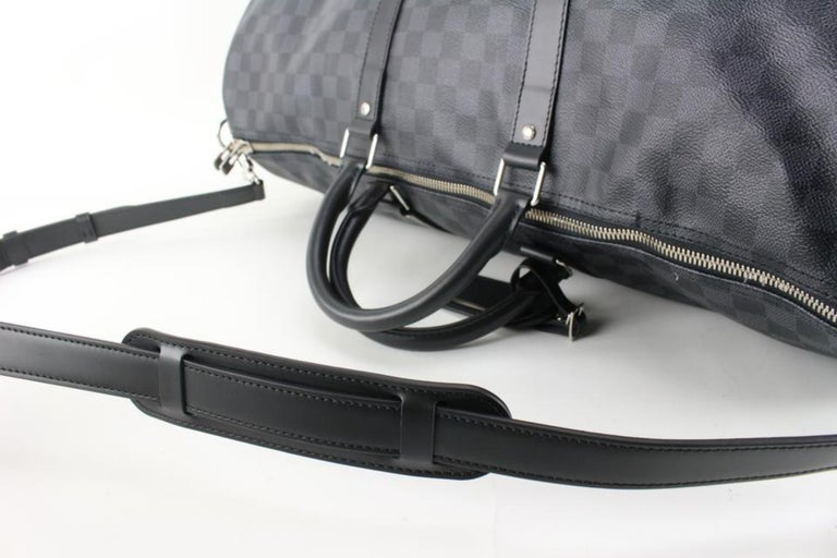 Louis Vuitton Damier Graphite Keepall Bandouliere 55 Duffle Bag with Strap  397lvs527