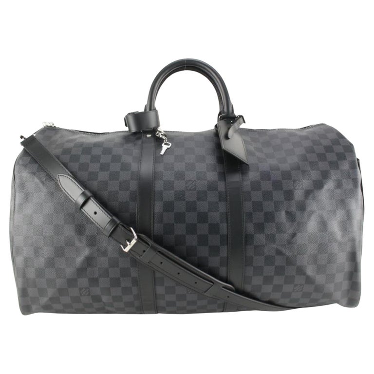 Louis Vuitton Black Monogram Eclipse Keepall Bandouliere 55 Duffle Bag Strap 39L0V