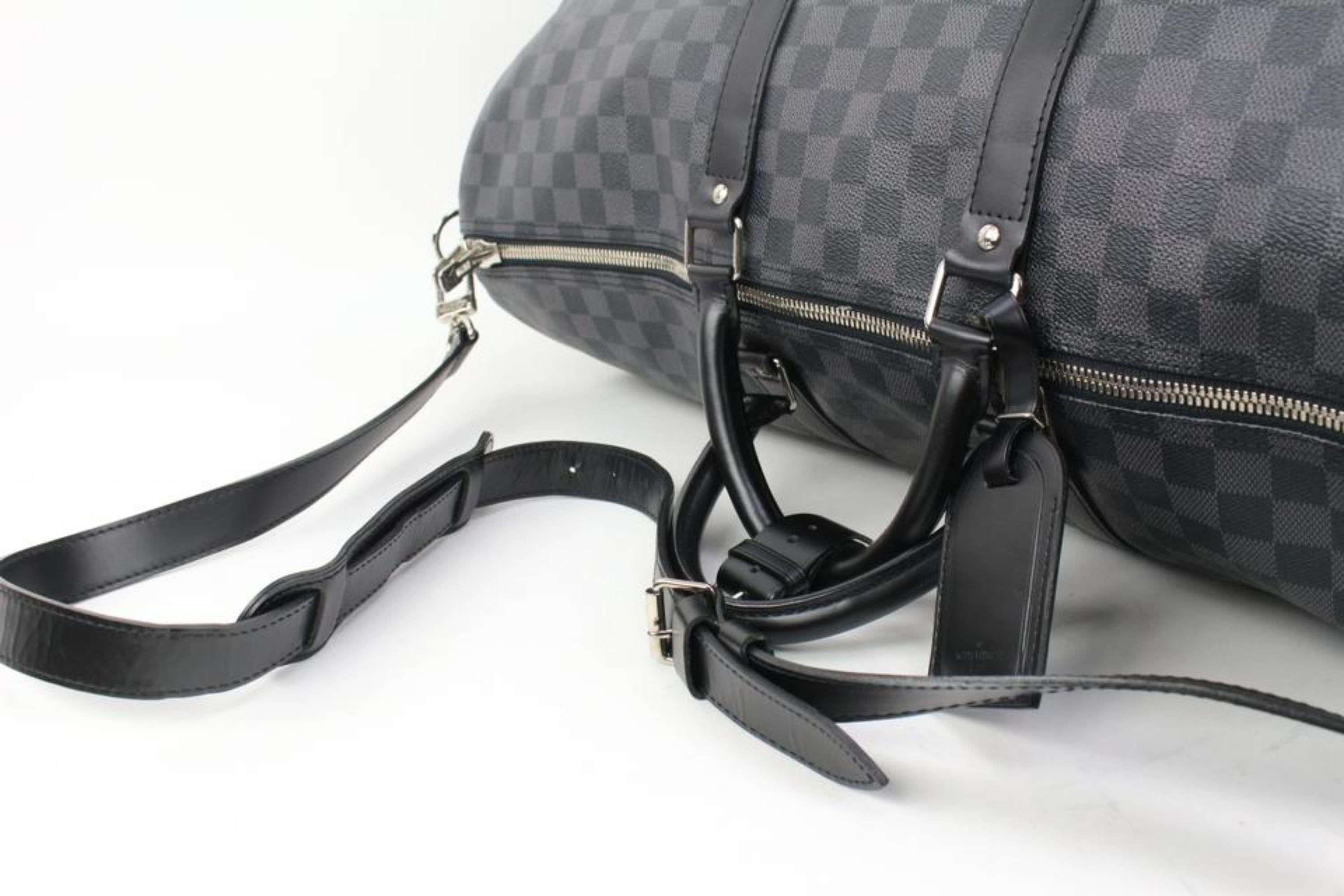 Louis Vuitton Damier Graphite Keepall Bandouliere 55 Duffle with Strap 41lk77 2