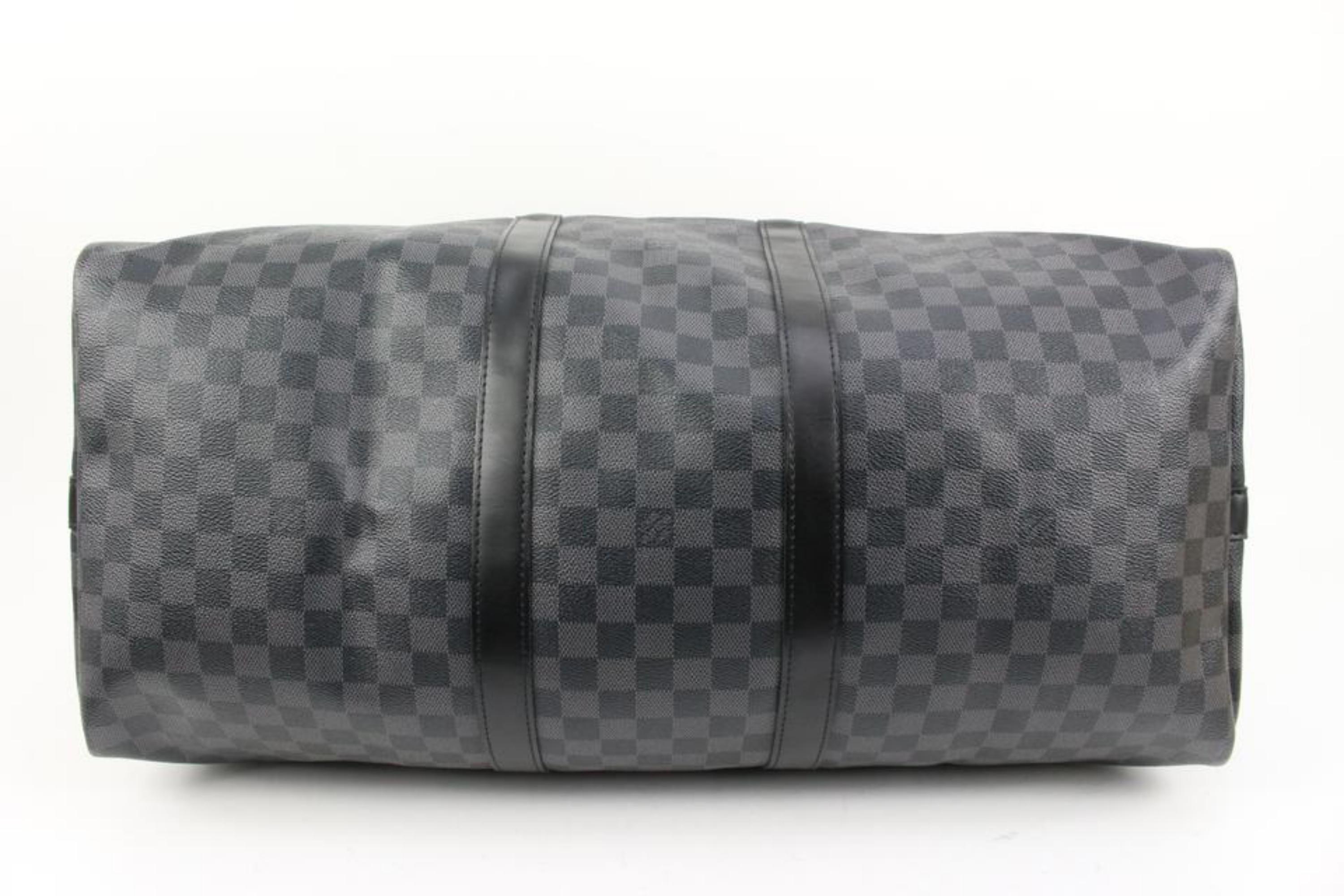 Louis Vuitton Damier Graphite Keepall Bandouliere 55 Duffle with Strap 41lk77 1