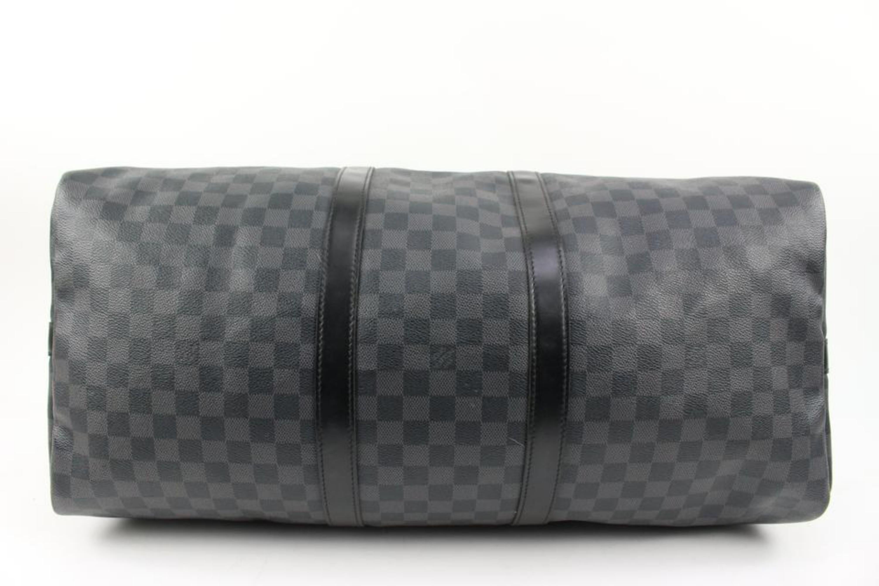 Louis Vuitton Damier Graphite Keepall Bandouliere 55 Duffle with Strap 97lv221s 4