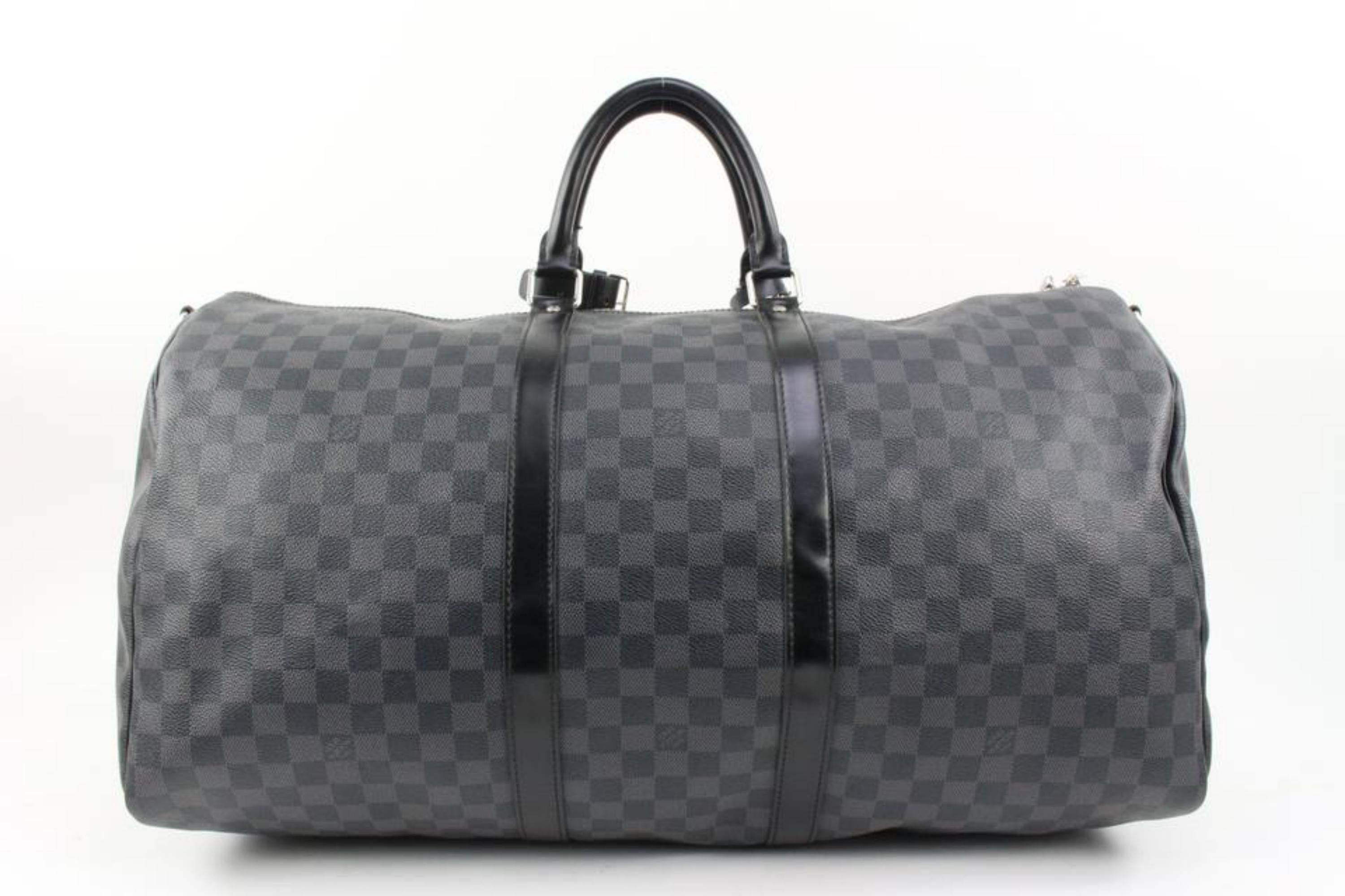 Louis Vuitton Damier Graphite Keepall Bandouliere 55 Duffle with Strap 97lv221s 1