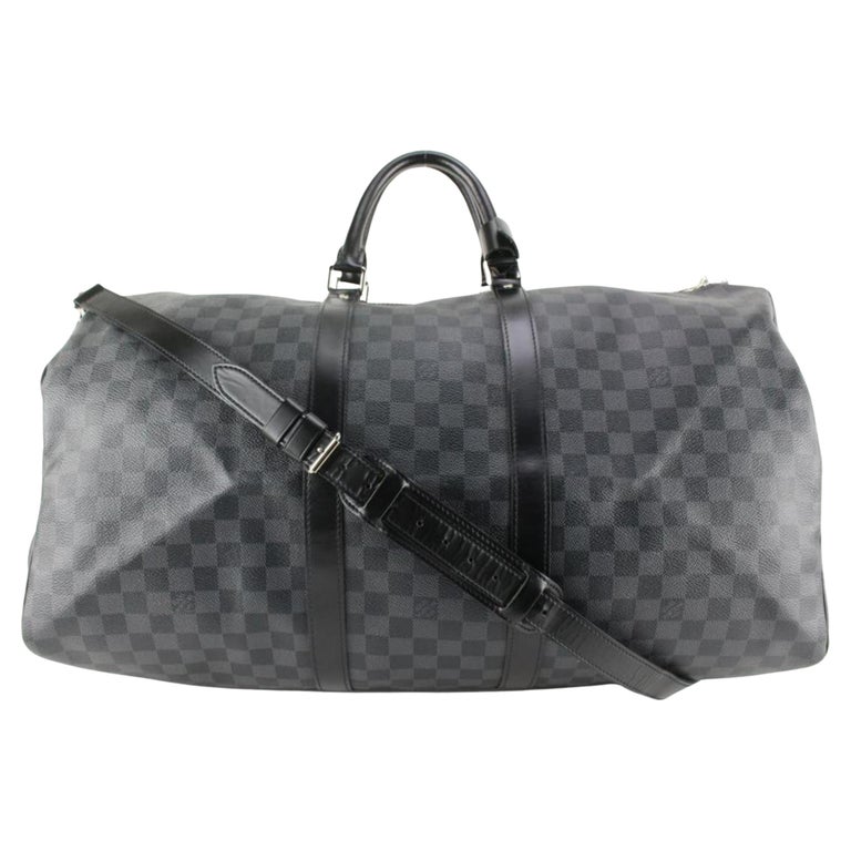 Louis Vuitton Damier Graphite Keepall Bandouliere 55 Duffle with Strap  9lk822s For Sale at 1stDibs